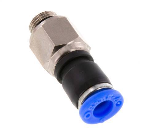 6mm & G1/8'' Draaidoorvoer Insteek Buitendraad Vernikkeld Messing/PBT NBR