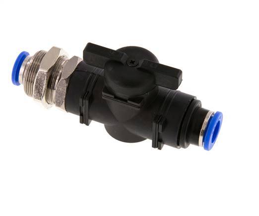 10 mm Kunststof/Messing rechte 2-Weg Kogelkraan Schotdoorvoer