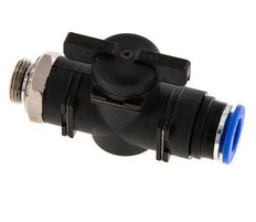 12 mm - G3/8'' Kunststof/Messing rechte 2-Weg Kogelkraan