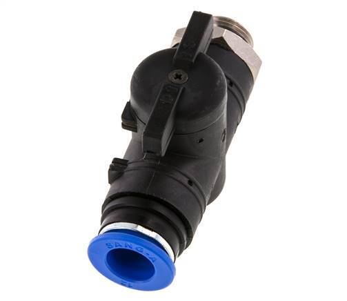 12 mm - G3/8'' Kunststof/Messing rechte 2-Weg Kogelkraan