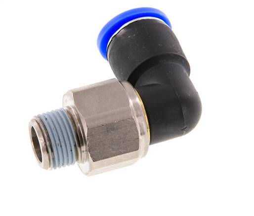 12mm & R3/8'' Elbow Swivel Joint Push-In-Male Threads Nickel-Plated Brass/PBT NBR Rotatable
