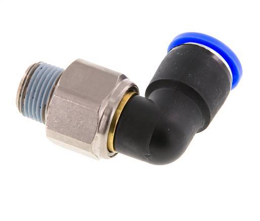 12mm & R3/8'' L-stuk Draaidoorvoer Insteek Buitendraad Vernikkeld Messing/PBT NBR