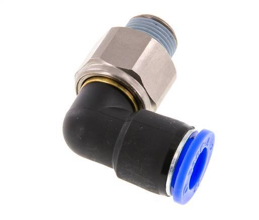 12mm & R3/8'' L-stuk Draaidoorvoer Insteek Buitendraad Vernikkeld Messing/PBT NBR