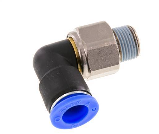 12mm & R3/8'' L-stuk Draaidoorvoer Insteek Buitendraad Vernikkeld Messing/PBT NBR