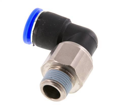 12mm & R3/8'' L-stuk Draaidoorvoer Insteek Buitendraad Vernikkeld Messing/PBT NBR