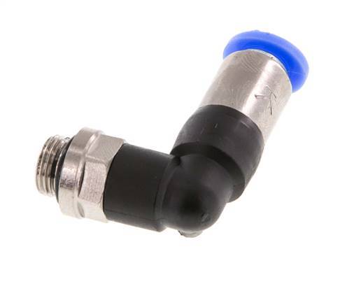 6mm & G1/8'' Zelfsluitende L-insteekkoppeling Vernikkeld messing/PBT buitendraad 0-10 bar [2 Stuks]