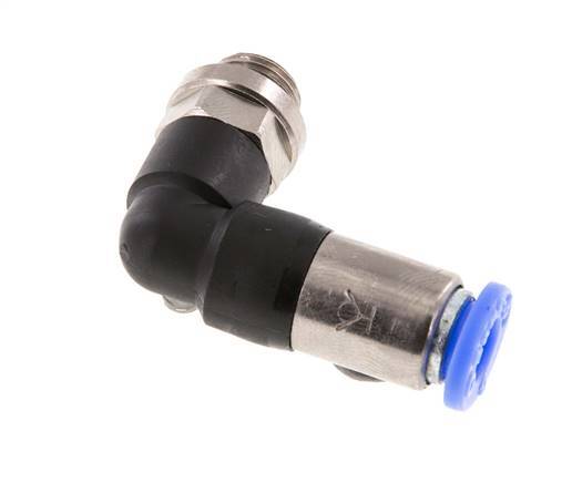 6mm & G1/8'' Zelfsluitende L-insteekkoppeling Vernikkeld messing/PBT buitendraad 0-10 bar [2 Stuks]