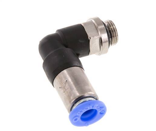 6mm & G1/8'' Zelfsluitende L-insteekkoppeling Vernikkeld messing/PBT buitendraad 0-10 bar [2 Stuks]