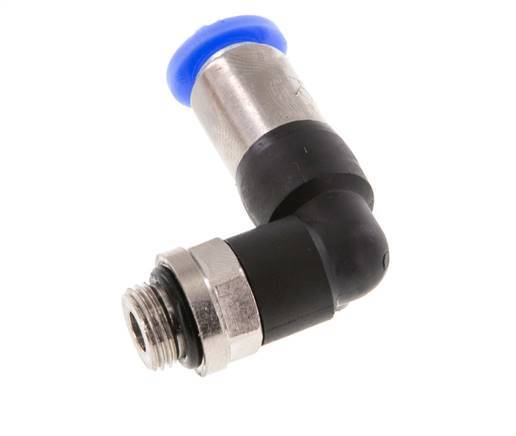 6mm & G1/8'' Zelfsluitende L-insteekkoppeling Vernikkeld messing/PBT buitendraad 0-10 bar [2 Stuks]