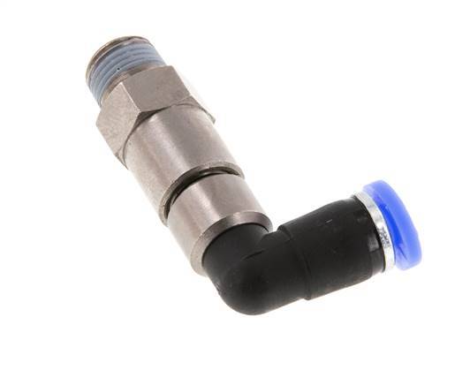 4mm & R1/8'' L-stuk Hoge Snelheid Draaidoorvoer Insteek Buitendraad Vernikkeld Messing/PBT NBR