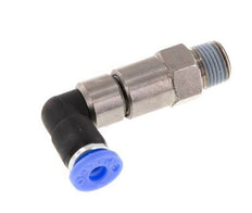 4mm & R1/8'' L-stuk Hoge Snelheid Draaidoorvoer Insteek Buitendraad Vernikkeld Messing/PBT NBR