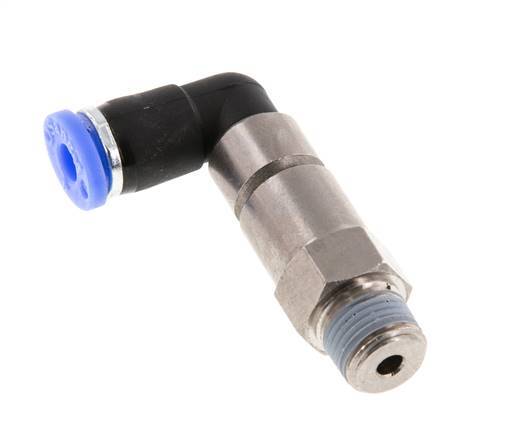 4mm & R1/8'' L-stuk Hoge Snelheid Draaidoorvoer Insteek Buitendraad Vernikkeld Messing/PBT NBR