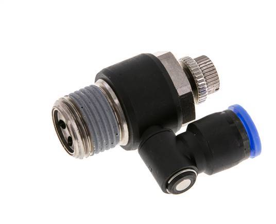 Flow Control Silencer Meter-Out Rotatable 10 mm - R1/2'' Brass/PA 66