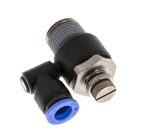 Flow Control Silencer Meter-Out Rotatable 10 mm - R1/2'' Brass/PA 66