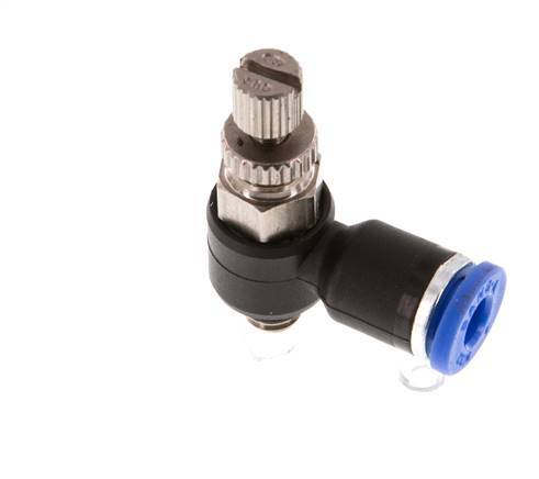 L-stuk Regelventiel 4 mm - M5 Regeling-Uit Messing/Nylon
