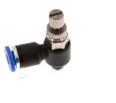 L-stuk Regelventiel 4 mm - M5 Regeling-Uit Messing/Nylon