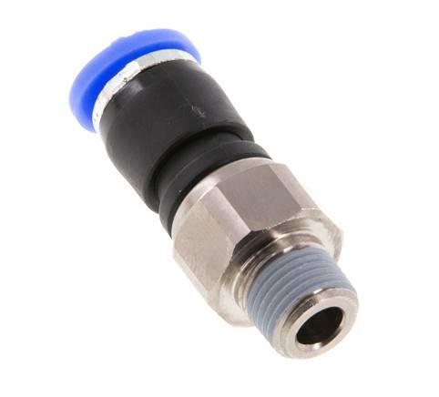 6mm & R1/8'' Draaidoorvoer Insteek Buitendraad Vernikkeld Messing/PBT NBR