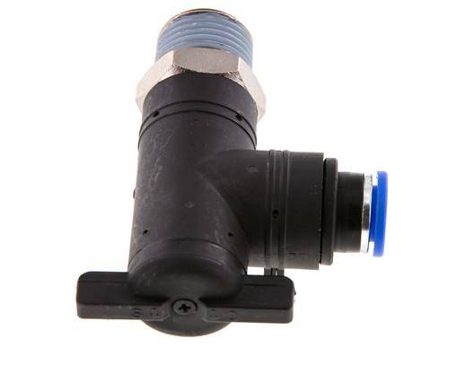 10 mm - R1/2'' Kunststof/Messing L-stuk 2-Weg Kogelkraan