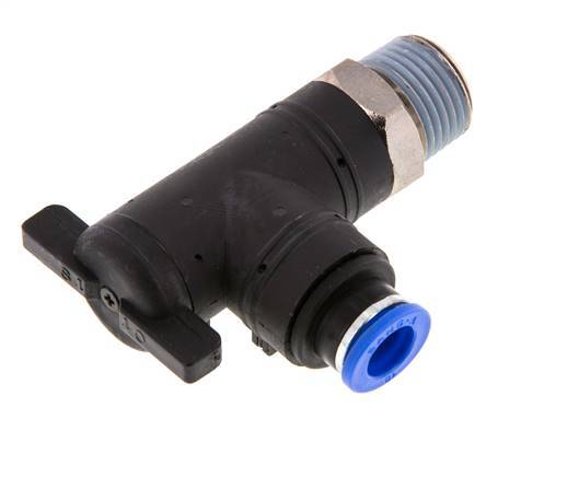 10 mm - R1/2'' Kunststof/Messing L-stuk 2-Weg Kogelkraan