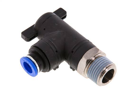 10 mm - R1/2'' Kunststof/Messing L-stuk 2-Weg Kogelkraan