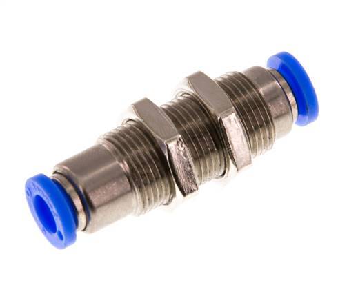 6mm Zelfsluitende Insteekkoppeling Vernikkeld Messing/PBT Schotdoorvoer 0-10 bar