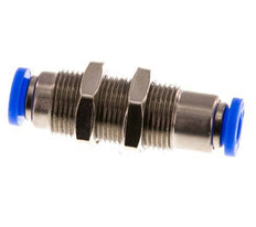 6mm Zelfsluitende Insteekkoppeling Vernikkeld Messing/PBT Schotdoorvoer 0-10 bar