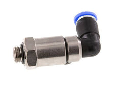 6mm & G1/8'' L-stuk Hoge Snelheid Draaidoorvoer Insteek Buitendraad Vernikkeld Messing/PBT NBR