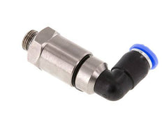 6mm & G1/8'' L-stuk Hoge Snelheid Draaidoorvoer Insteek Buitendraad Vernikkeld Messing/PBT NBR