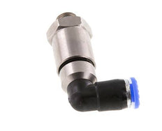 6mm & G1/8'' L-stuk Hoge Snelheid Draaidoorvoer Insteek Buitendraad Vernikkeld Messing/PBT NBR