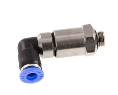 6mm & G1/8'' L-stuk Hoge Snelheid Draaidoorvoer Insteek Buitendraad Vernikkeld Messing/PBT NBR