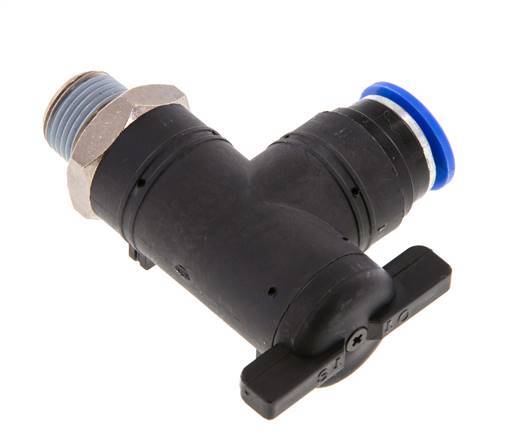 12 mm - R3/8'' Kunststof/Messing L-stuk 2-Weg Kogelkraan