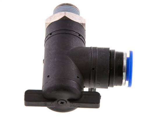 12 mm - R3/8'' Kunststof/Messing L-stuk 2-Weg Kogelkraan