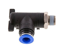 12 mm - R3/8'' Kunststof/Messing L-stuk 2-Weg Kogelkraan