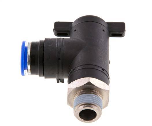 12 mm - R3/8'' Kunststof/Messing L-stuk 2-Weg Kogelkraan