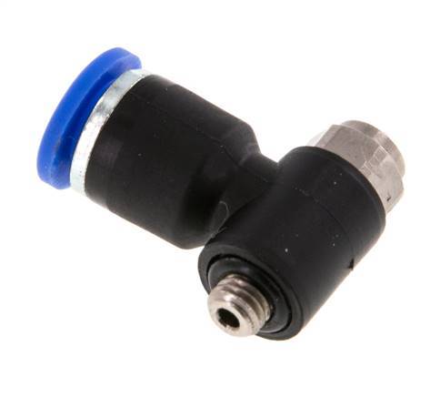 L-stuk Regelventiel 6 mm - M5 Regeling-Uit Messing/Nylon Sleufschroef