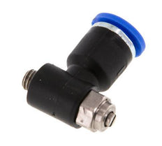 L-stuk Regelventiel 6 mm - M5 Regeling-Uit Messing/Nylon Sleufschroef