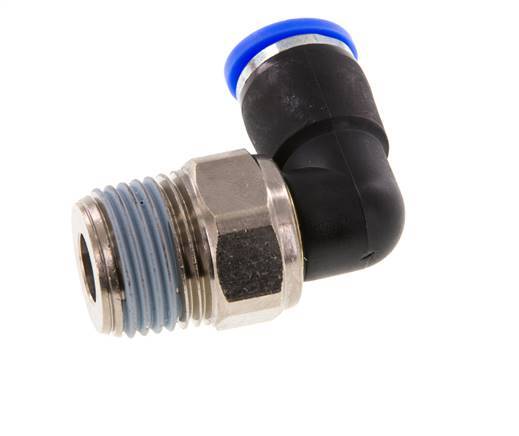 10mm & R1/2'' L-stuk Draaidoorvoer Insteek Buitendraad Vernikkeld Messing/PBT NBR