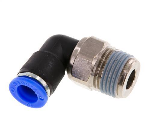 10mm & R1/2'' L-stuk Draaidoorvoer Insteek Buitendraad Vernikkeld Messing/PBT NBR