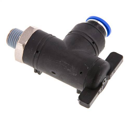 10 mm - R1/4'' Kunststof/Messing L-stuk 2-Weg Kogelkraan