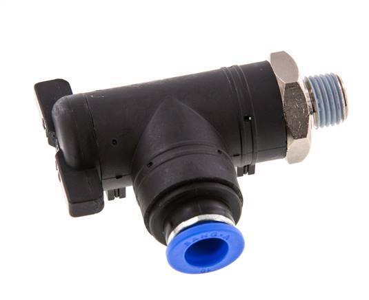 10 mm - R1/4'' Kunststof/Messing L-stuk 2-Weg Kogelkraan