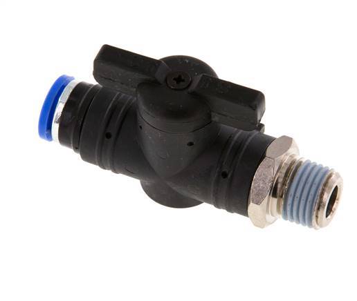 8 mm - R1/4'' Kunststof/Messing rechte 2-Weg Kogelkraan