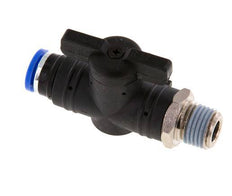 8 mm - R1/4'' Kunststof/Messing rechte 2-Weg Kogelkraan