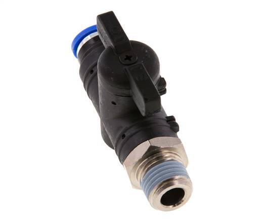 8 mm - R1/4'' Kunststof/Messing rechte 2-Weg Kogelkraan