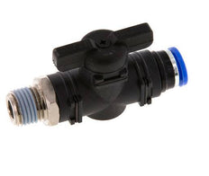 8 mm - R1/4'' Kunststof/Messing rechte 2-Weg Kogelkraan