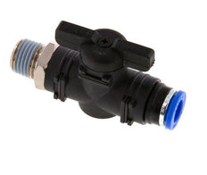 8 mm - R1/4'' Kunststof/Messing rechte 2-Weg Kogelkraan