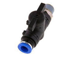 8 mm - R1/4'' Kunststof/Messing rechte 2-Weg Kogelkraan