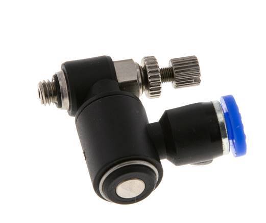 Flow Control Silencer Meter-Out Rotatable 4 mm - M5 Brass/PA 66