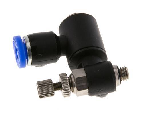 Draaibaar Regelventiel 4 mm - M5 Regeling-Uit Messing/Nylon