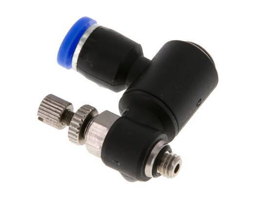 Draaibaar Regelventiel 4 mm - M5 Regeling-Uit Messing/Nylon