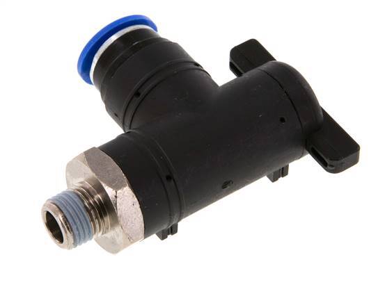 12 mm - R1/4'' Kunststof/Messing L-stuk 2-Weg Kogelkraan
